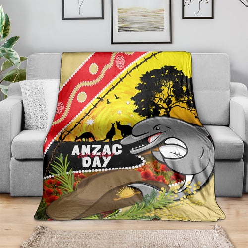Dolphins ANZAC Day Blanket Rosemary Starring Night Style