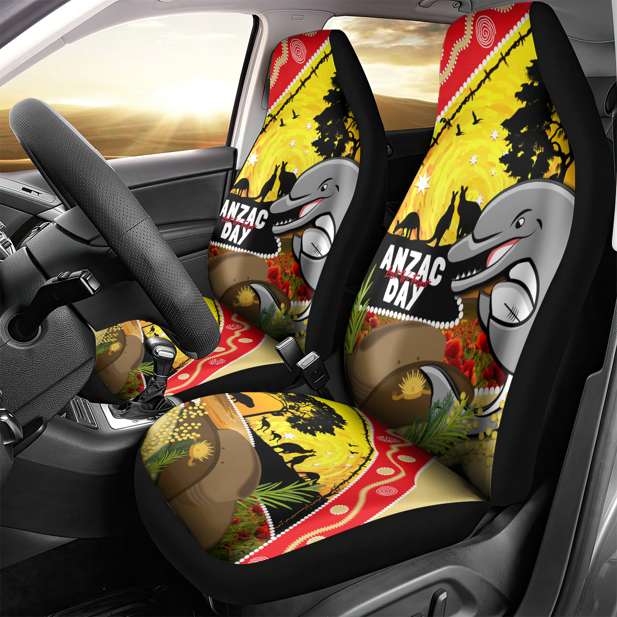 Dolphins ANZAC Day Car Seat Cover Rosemary Starring Night Style