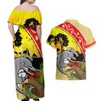Dolphins ANZAC Day Couples Matching Off Shoulder Maxi Dress and Hawaiian Shirt Rosemary Starring Night Style