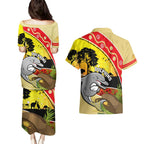 Dolphins ANZAC Day Couples Matching Puletasi and Hawaiian Shirt Rosemary Starring Night Style