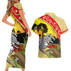 Dolphins ANZAC Day Couples Matching Short Sleeve Bodycon Dress and Hawaiian Shirt Rosemary Starring Night Style