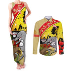 Dolphins ANZAC Day Couples Matching Tank Maxi Dress and Long Sleeve Button Shirt Rosemary Starring Night Style