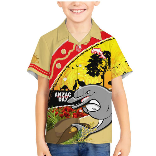 Dolphins ANZAC Day Family Matching Mermaid Dress and Hawaiian Shirt Rosemary Starring Night Style
