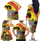 Dolphins ANZAC Day Family Matching Off Shoulder Long Sleeve Dress and Hawaiian Shirt Rosemary Starring Night Style