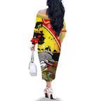 Dolphins ANZAC Day Family Matching Off Shoulder Long Sleeve Dress and Hawaiian Shirt Rosemary Starring Night Style