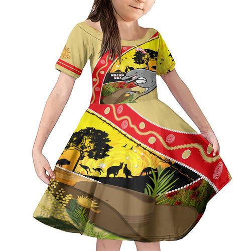Dolphins ANZAC Day Family Matching Off Shoulder Maxi Dress and Hawaiian Shirt Rosemary Starring Night Style