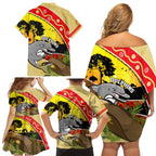 Dolphins ANZAC Day Family Matching Off Shoulder Short Dress and Hawaiian Shirt Rosemary Starring Night Style