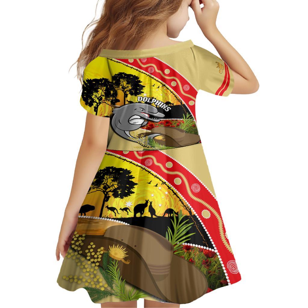 Dolphins ANZAC Day Family Matching Summer Maxi Dress and Hawaiian Shirt Rosemary Starring Night Style