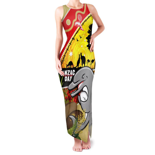 Dolphins ANZAC Day Family Matching Tank Maxi Dress and Hawaiian Shirt Rosemary Starring Night Style