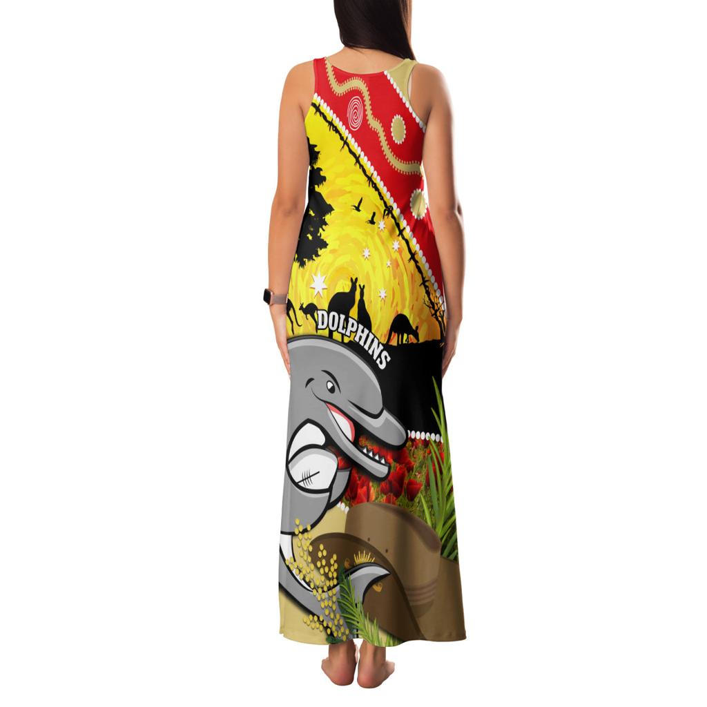 Dolphins ANZAC Day Family Matching Tank Maxi Dress and Hawaiian Shirt Rosemary Starring Night Style