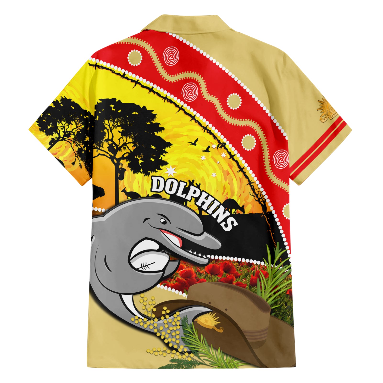 Dolphins ANZAC Day Hawaiian Shirt Rosemary Starring Night Style