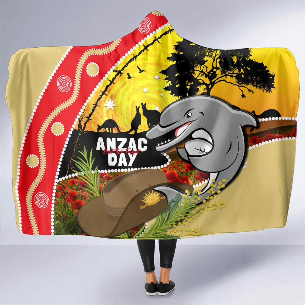 Dolphins ANZAC Day Hooded Blanket Rosemary Starring Night Style
