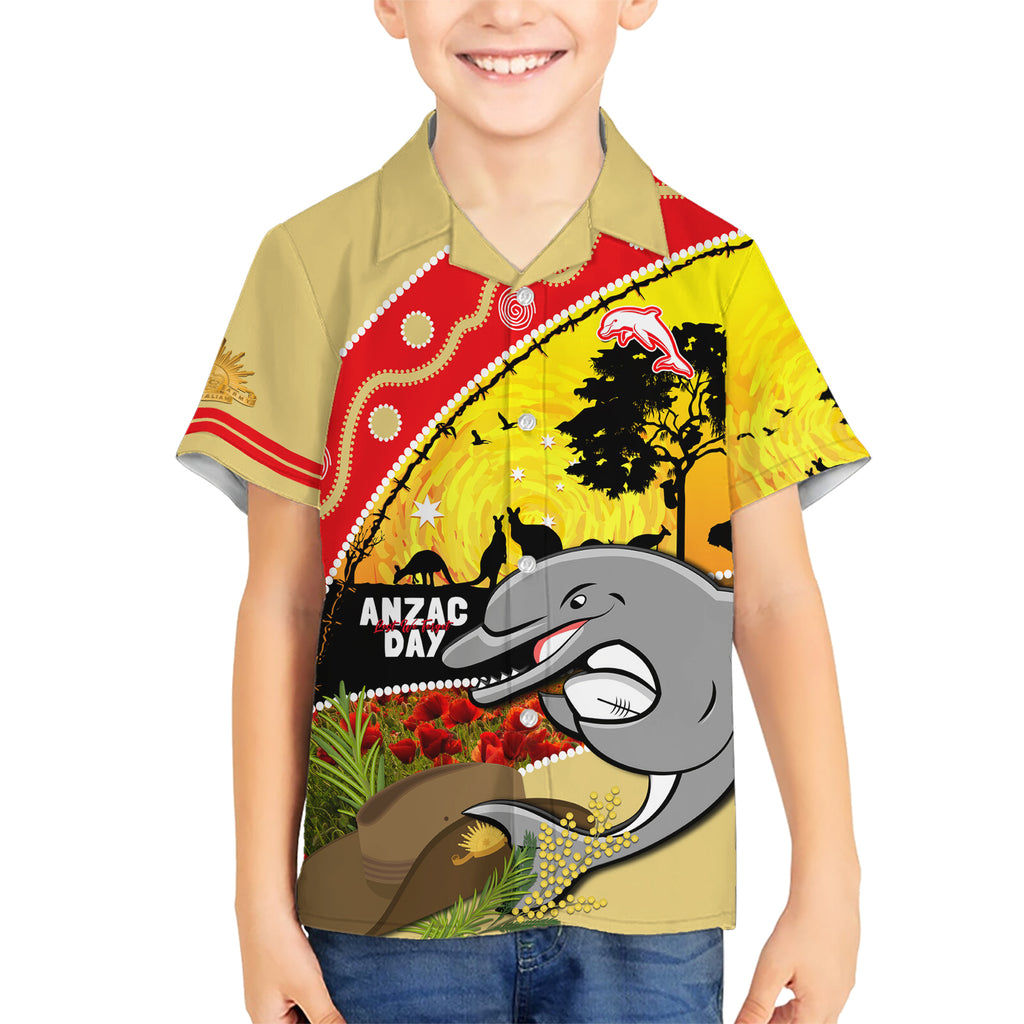 Dolphins ANZAC Day Kid Hawaiian Shirt Rosemary Starring Night Style