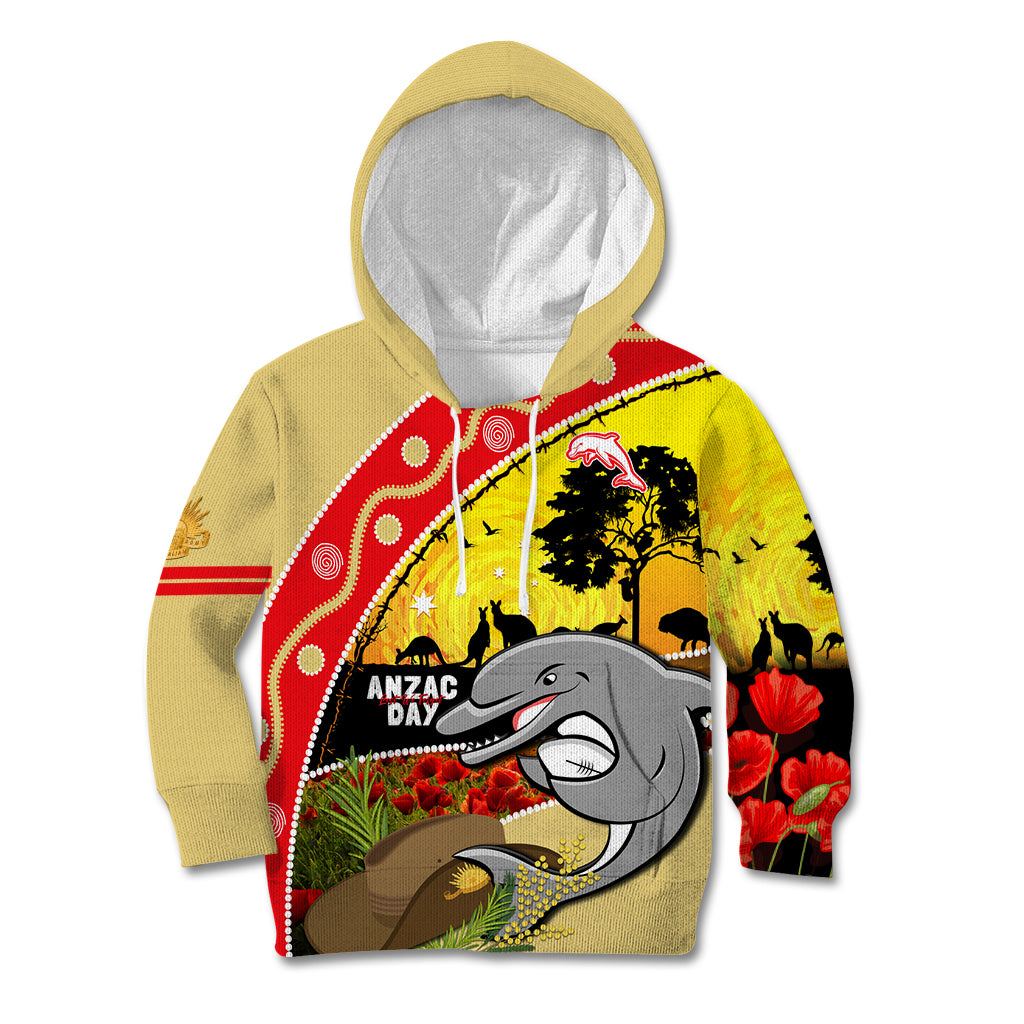 Dolphins ANZAC Day Kid Hoodie Rosemary Starring Night Style