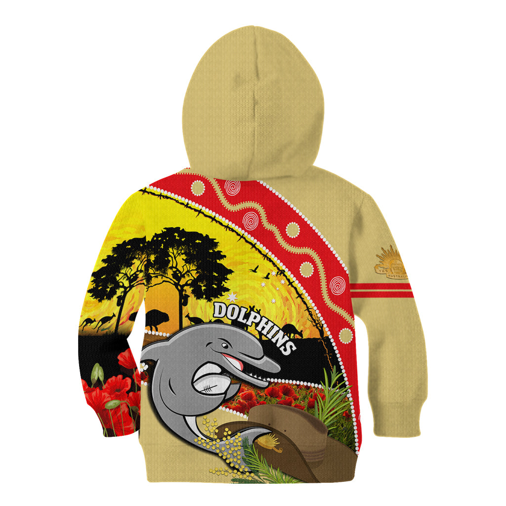 Dolphins ANZAC Day Kid Hoodie Rosemary Starring Night Style