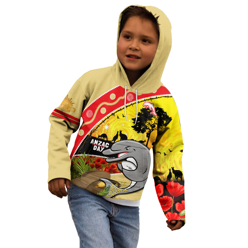 Dolphins ANZAC Day Kid Hoodie Rosemary Starring Night Style