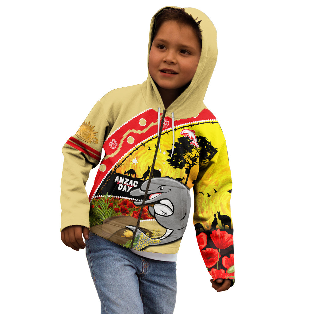 Dolphins ANZAC Day Kid Hoodie Rosemary Starring Night Style
