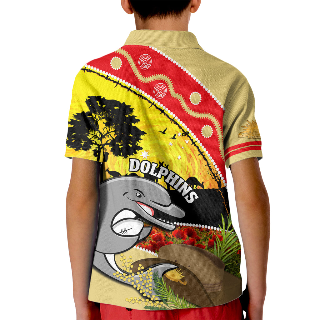 Dolphins ANZAC Day Kid Polo Shirt Rosemary Starring Night Style