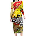 Dolphins ANZAC Day Long Sleeve Bodycon Dress Rosemary Starring Night Style