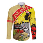 Dolphins ANZAC Day Long Sleeve Button Shirt Rosemary Starring Night Style