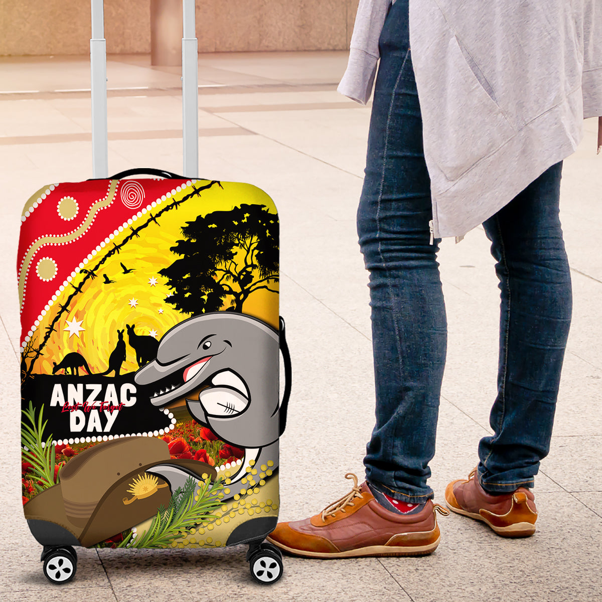 Dolphins ANZAC Day Luggage Cover Rosemary Starring Night Style