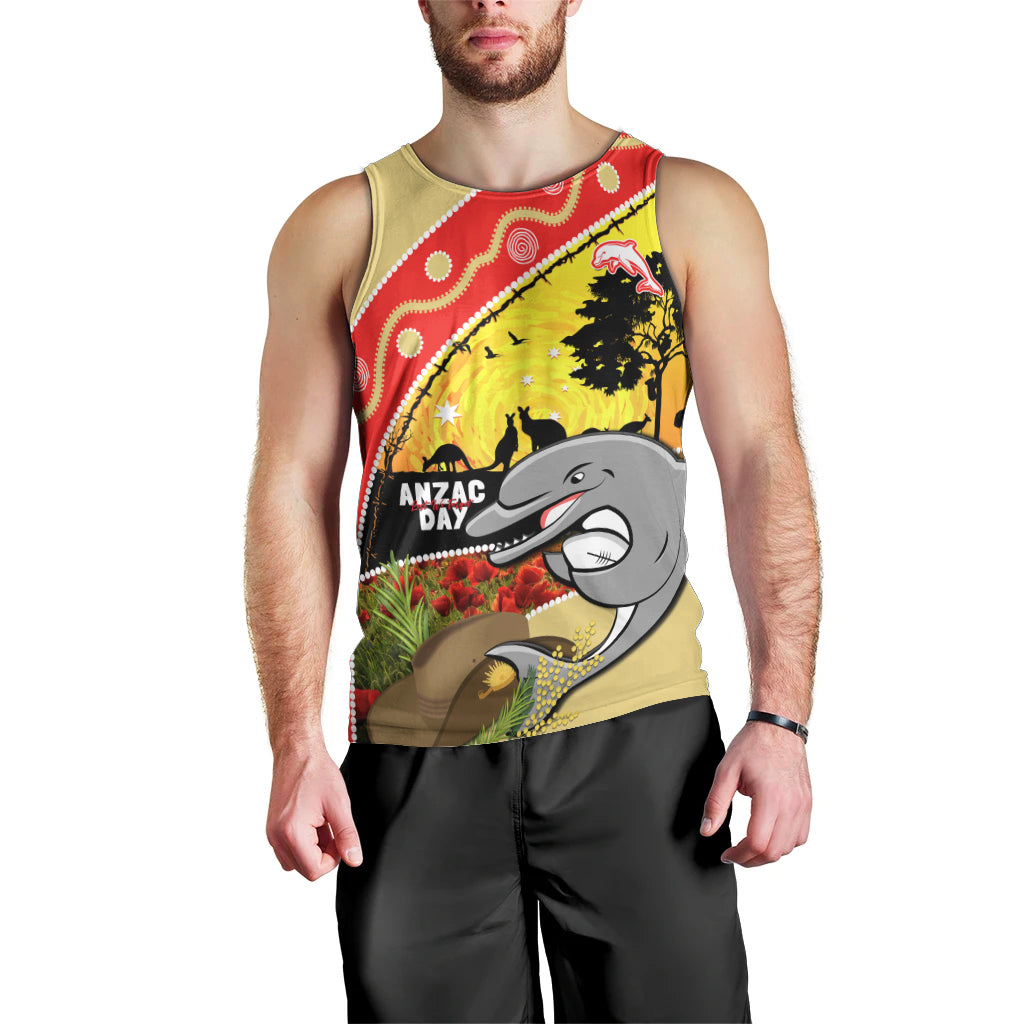 Dolphins ANZAC Day Men Tank Top Rosemary Starring Night Style