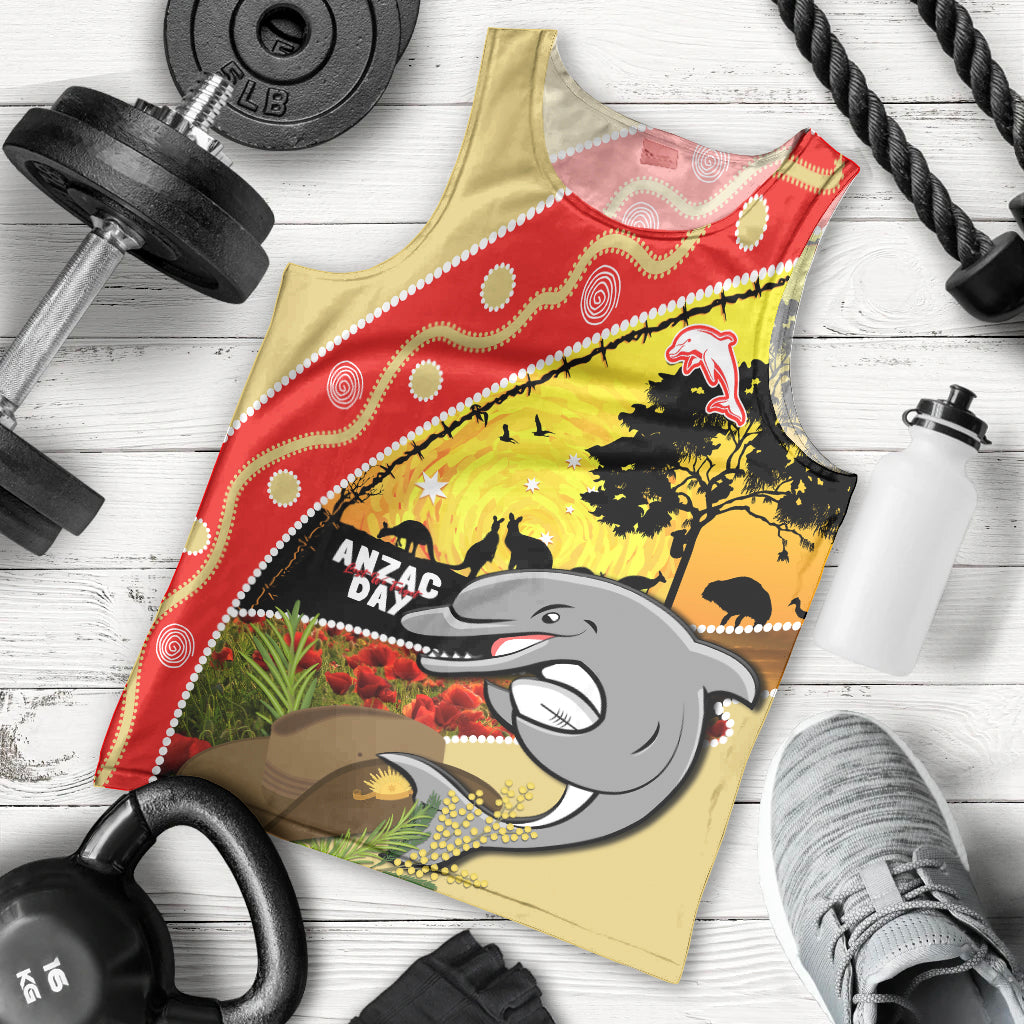 Dolphins ANZAC Day Men Tank Top Rosemary Starring Night Style