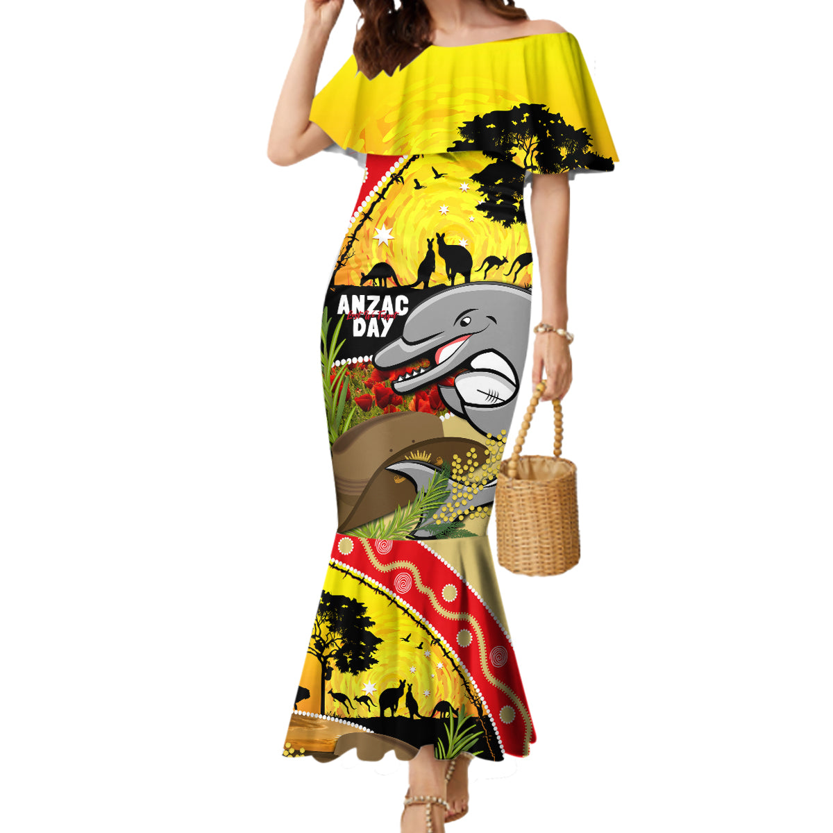 Dolphins ANZAC Day Mermaid Dress Rosemary Starring Night Style