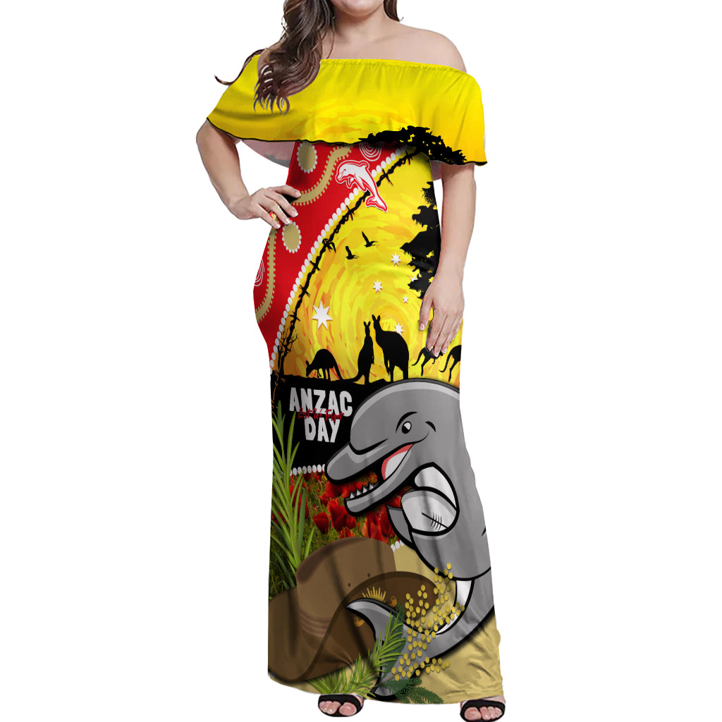 Dolphins ANZAC Day Off Shoulder Maxi Dress Rosemary Starring Night Style