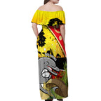 Dolphins ANZAC Day Off Shoulder Maxi Dress Rosemary Starring Night Style