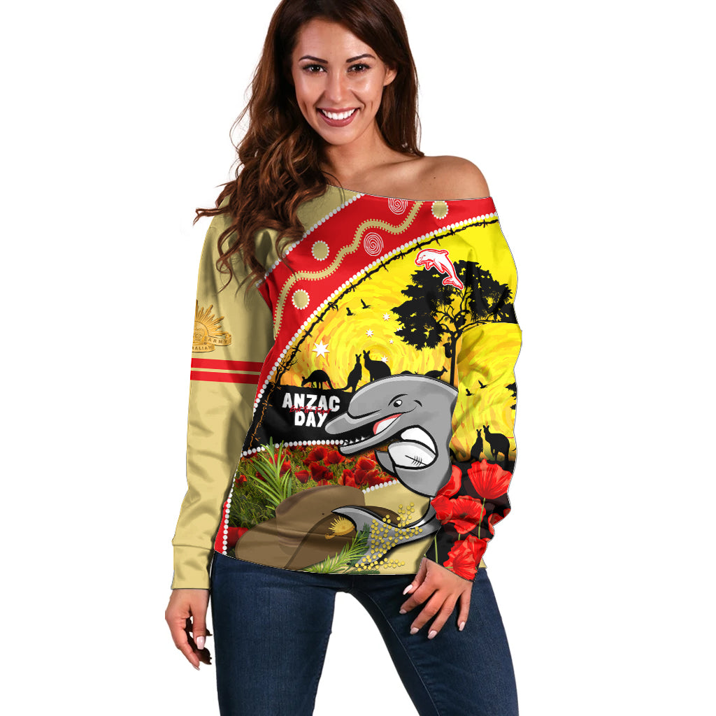 Dolphins ANZAC Day Off Shoulder Sweater Rosemary Starring Night Style