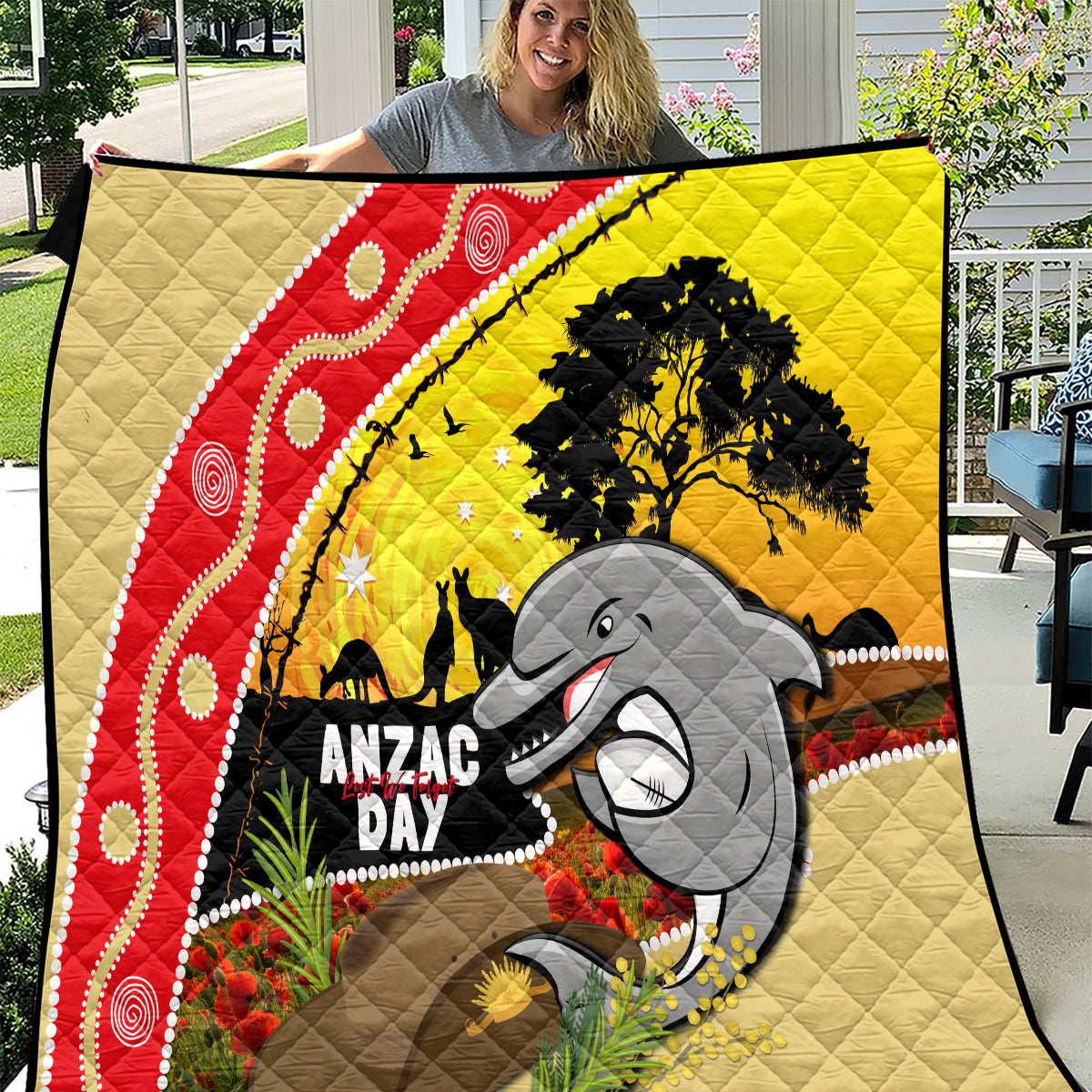 Dolphins ANZAC Day Quilt Rosemary Starring Night Style