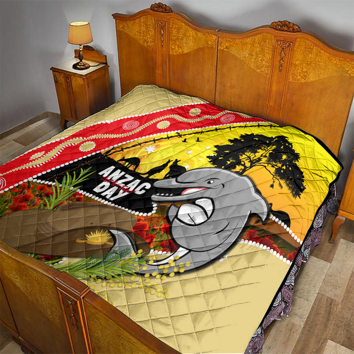 Dolphins ANZAC Day Quilt Rosemary Starring Night Style