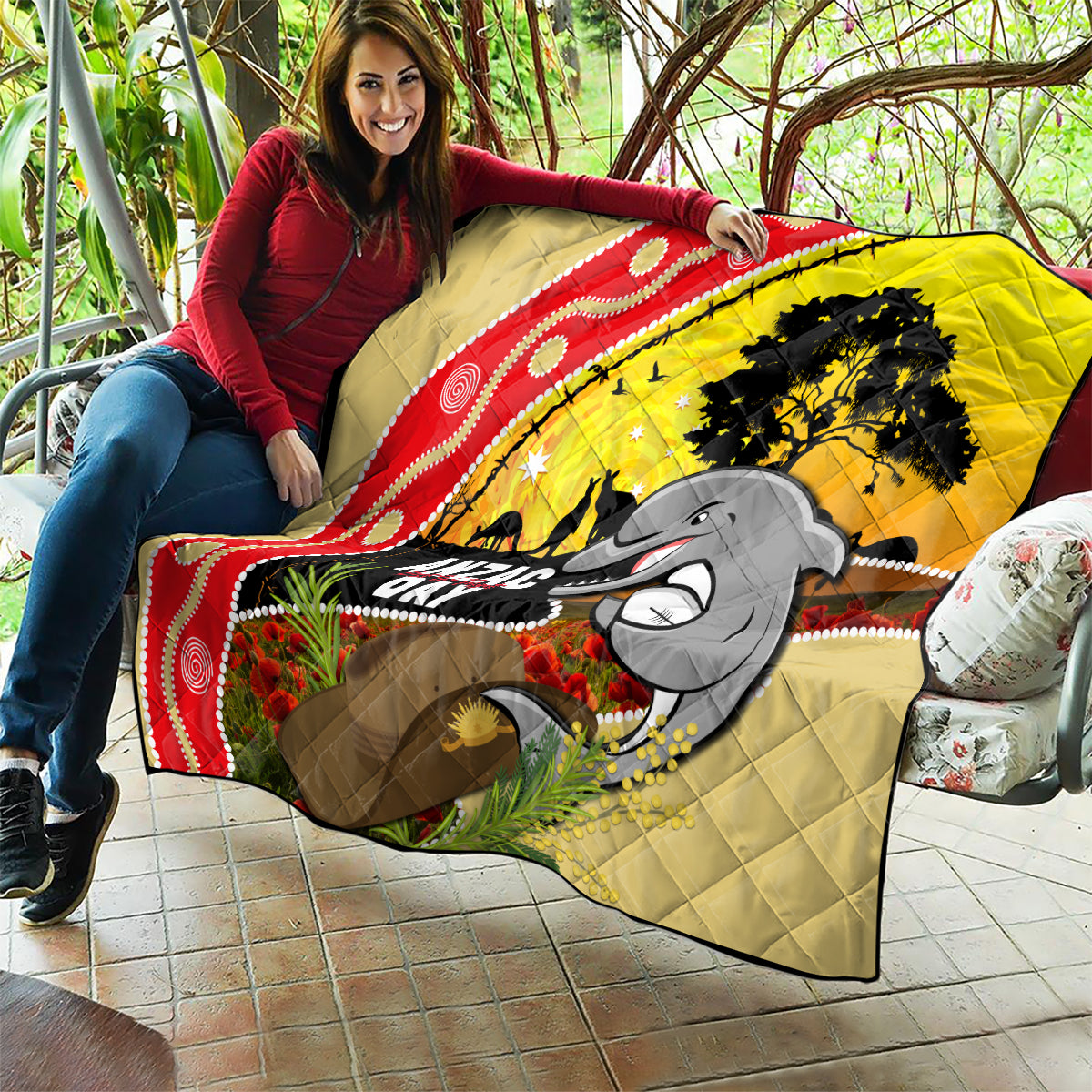 Dolphins ANZAC Day Quilt Rosemary Starring Night Style