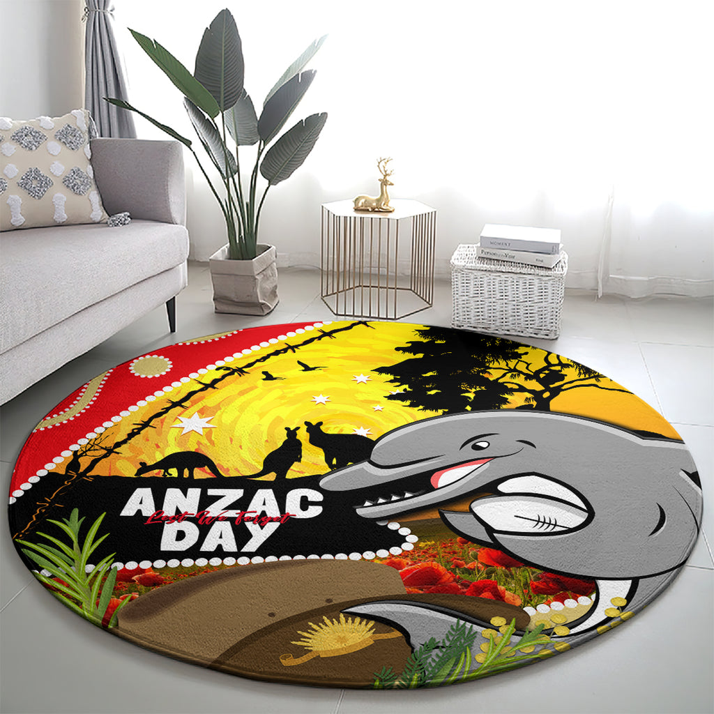 Dolphins ANZAC Day Round Carpet Rosemary Starring Night Style