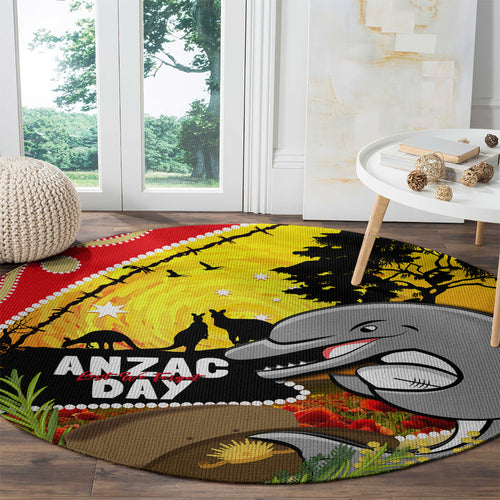 Dolphins ANZAC Day Round Carpet Rosemary Starring Night Style