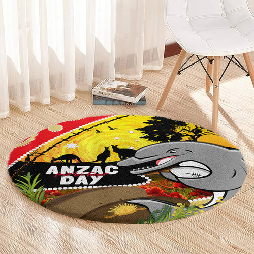 Dolphins ANZAC Day Round Carpet Rosemary Starring Night Style