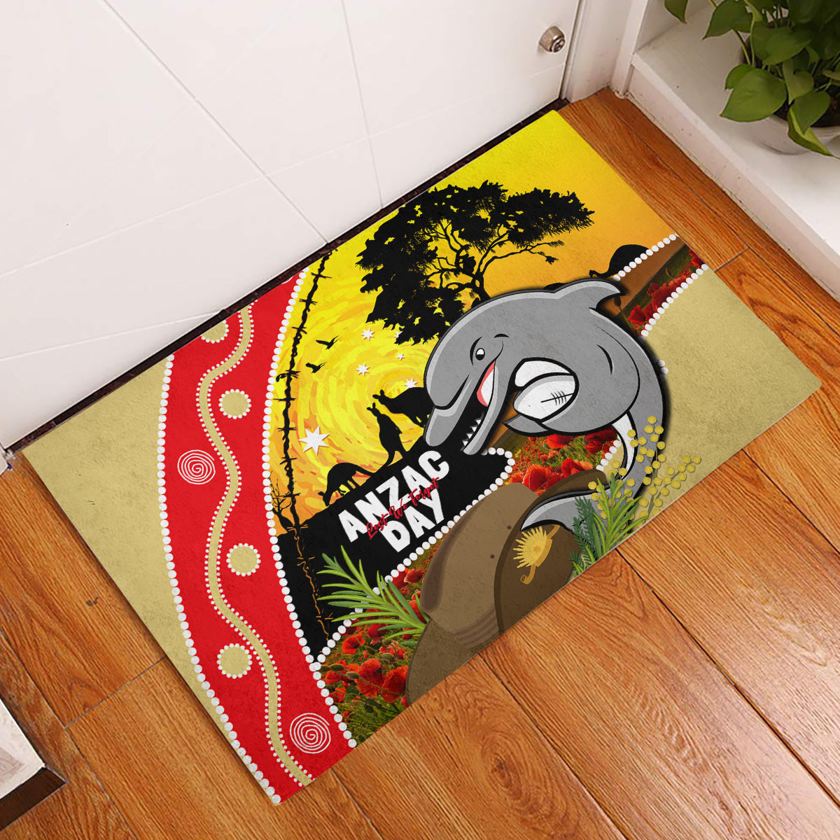 Dolphins ANZAC Day Rubber Doormat Rosemary Starring Night Style