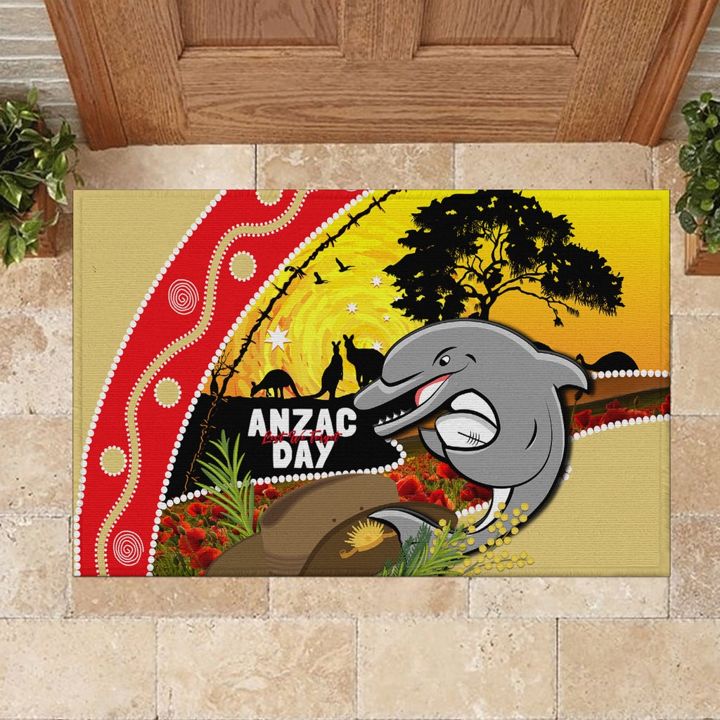 Dolphins ANZAC Day Rubber Doormat Rosemary Starring Night Style