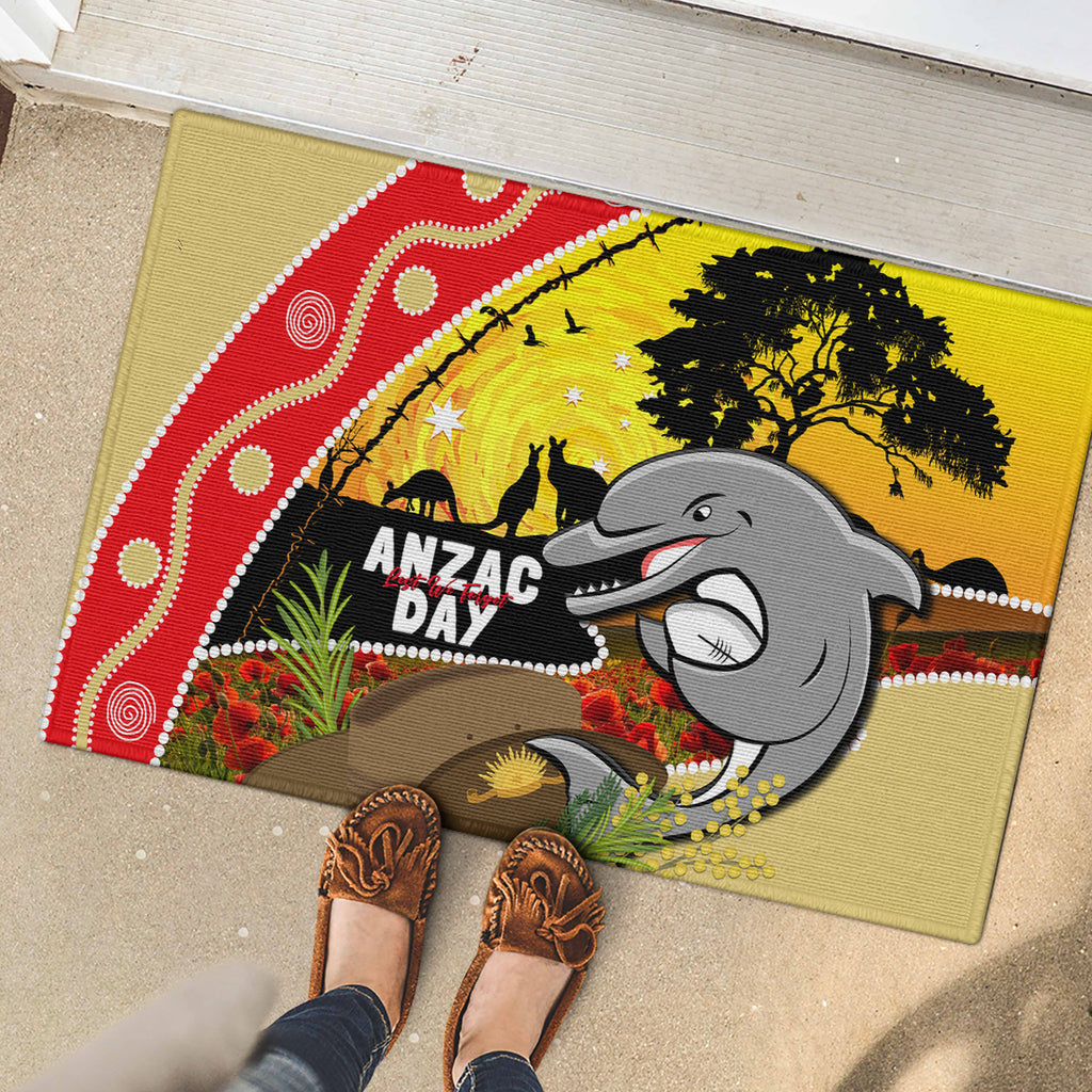 Dolphins ANZAC Day Rubber Doormat Rosemary Starring Night Style