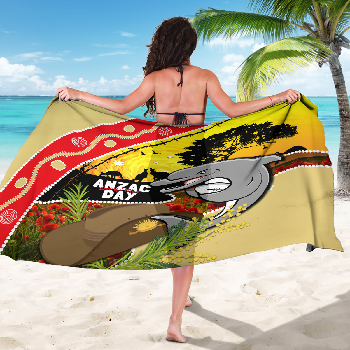 Dolphins ANZAC Day Sarong Rosemary Starring Night Style