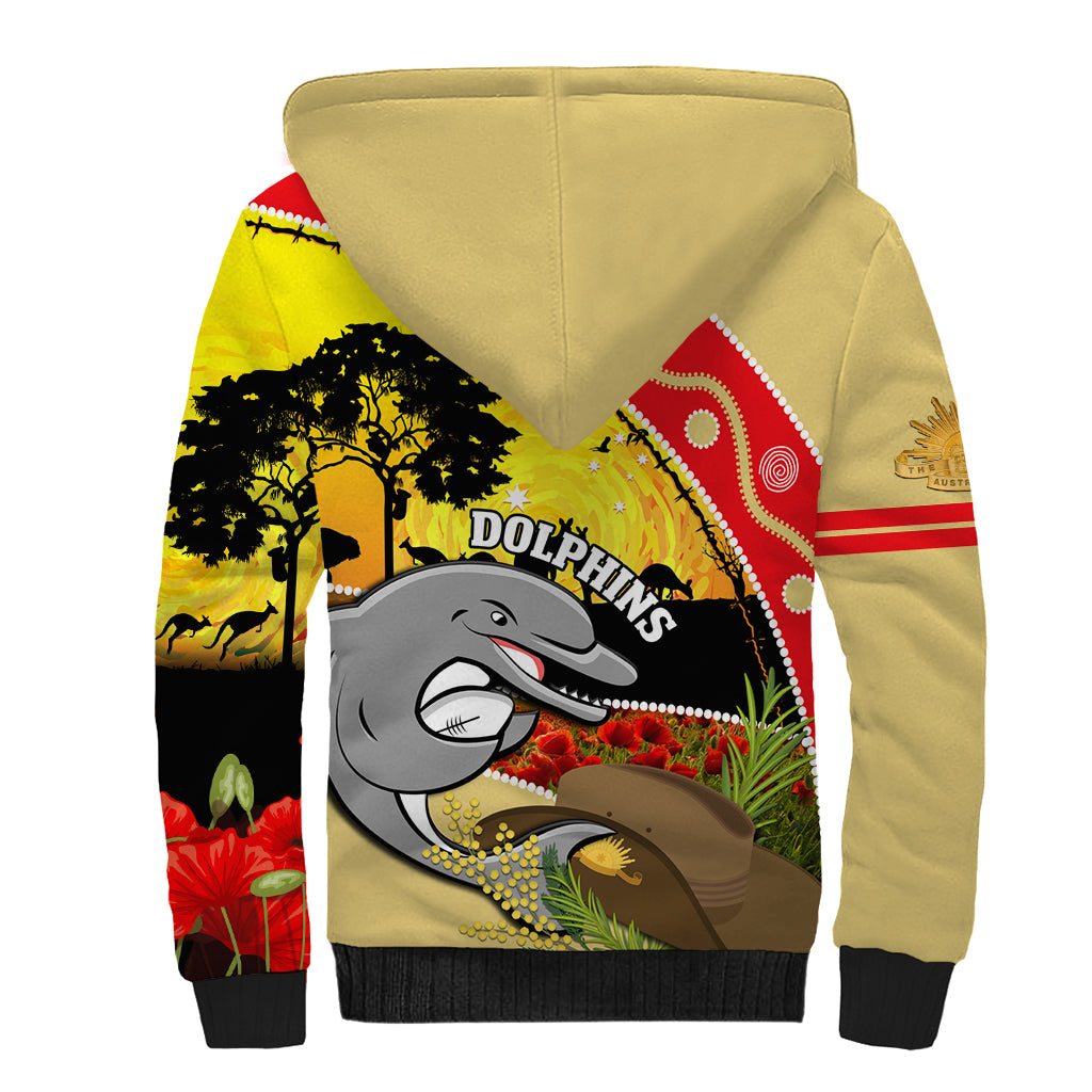 Dolphins ANZAC Day Sherpa Hoodie Rosemary Starring Night Style