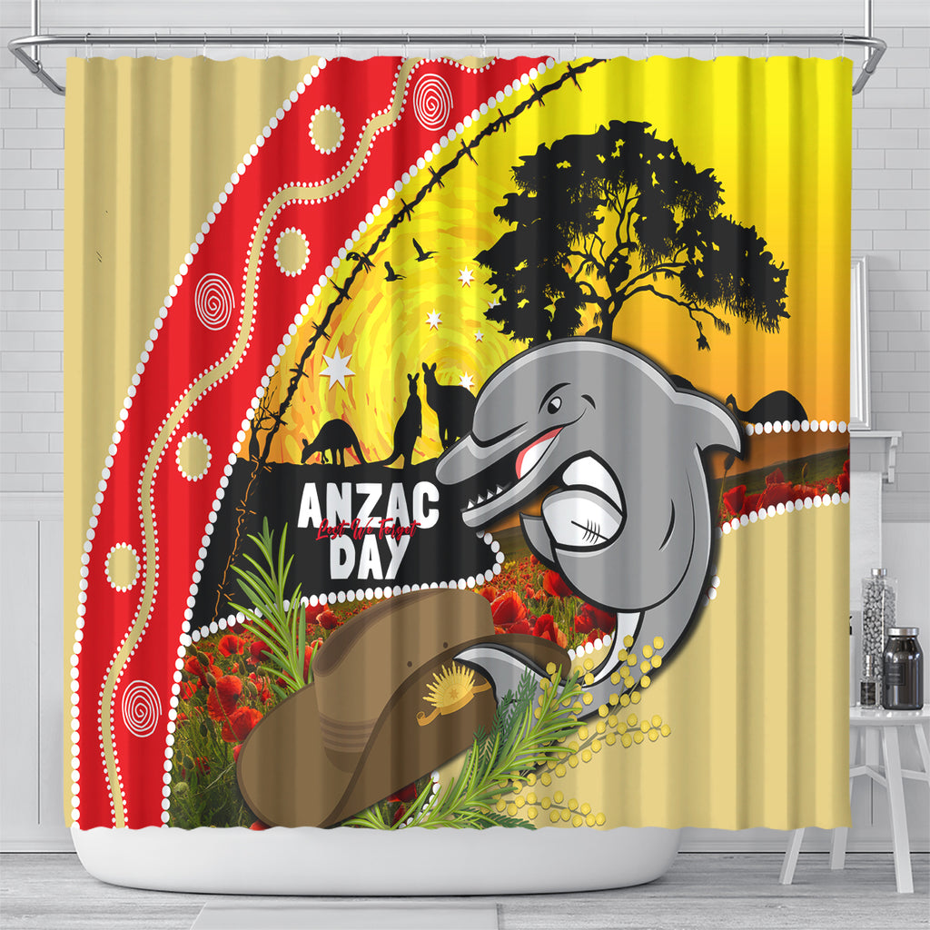 Dolphins ANZAC Day Shower Curtain Rosemary Starring Night Style