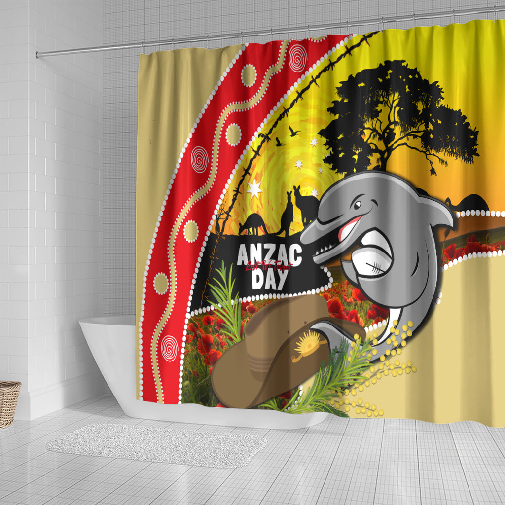 Dolphins ANZAC Day Shower Curtain Rosemary Starring Night Style
