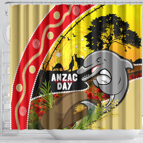 Dolphins ANZAC Day Shower Curtain Rosemary Starring Night Style
