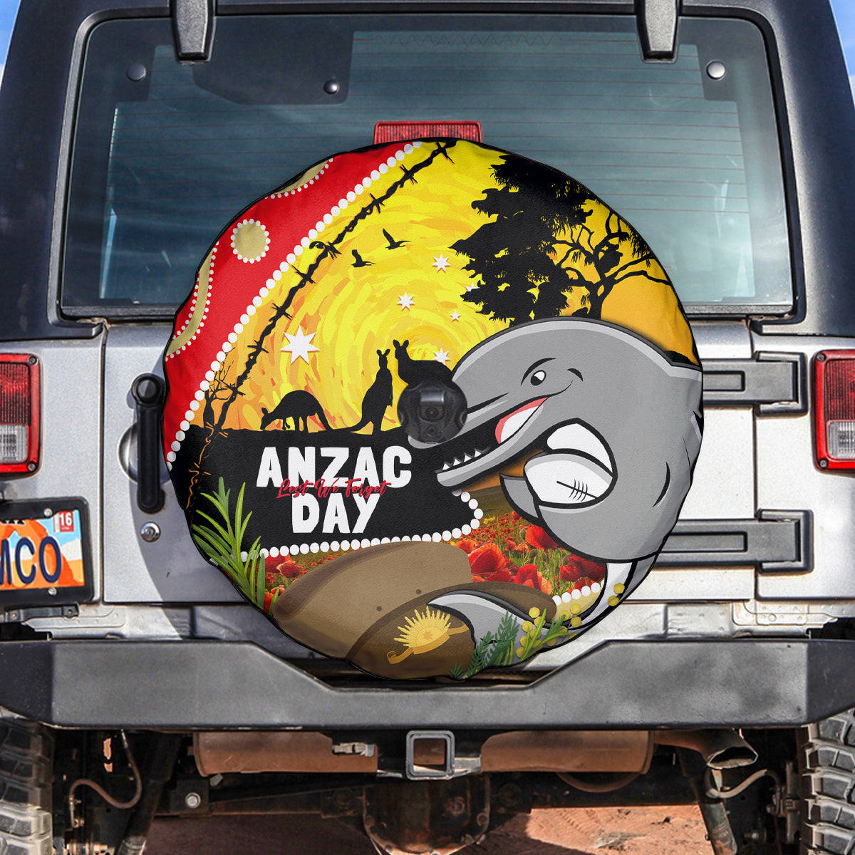 Dolphins ANZAC Day Spare Tire Cover Rosemary Starring Night Style