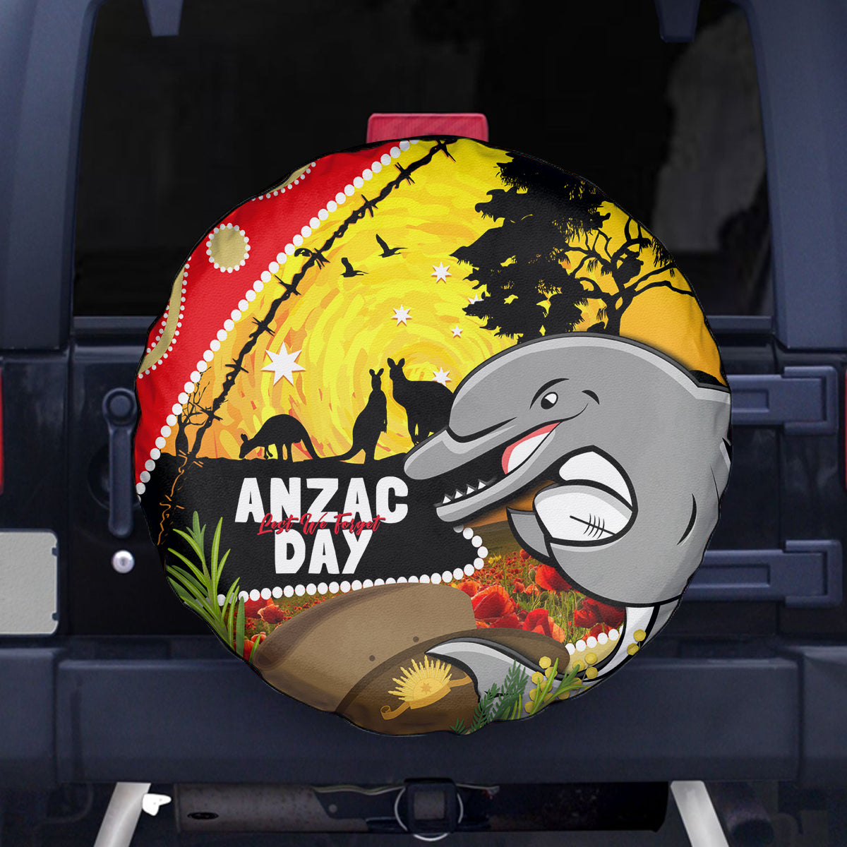 Dolphins ANZAC Day Spare Tire Cover Rosemary Starring Night Style