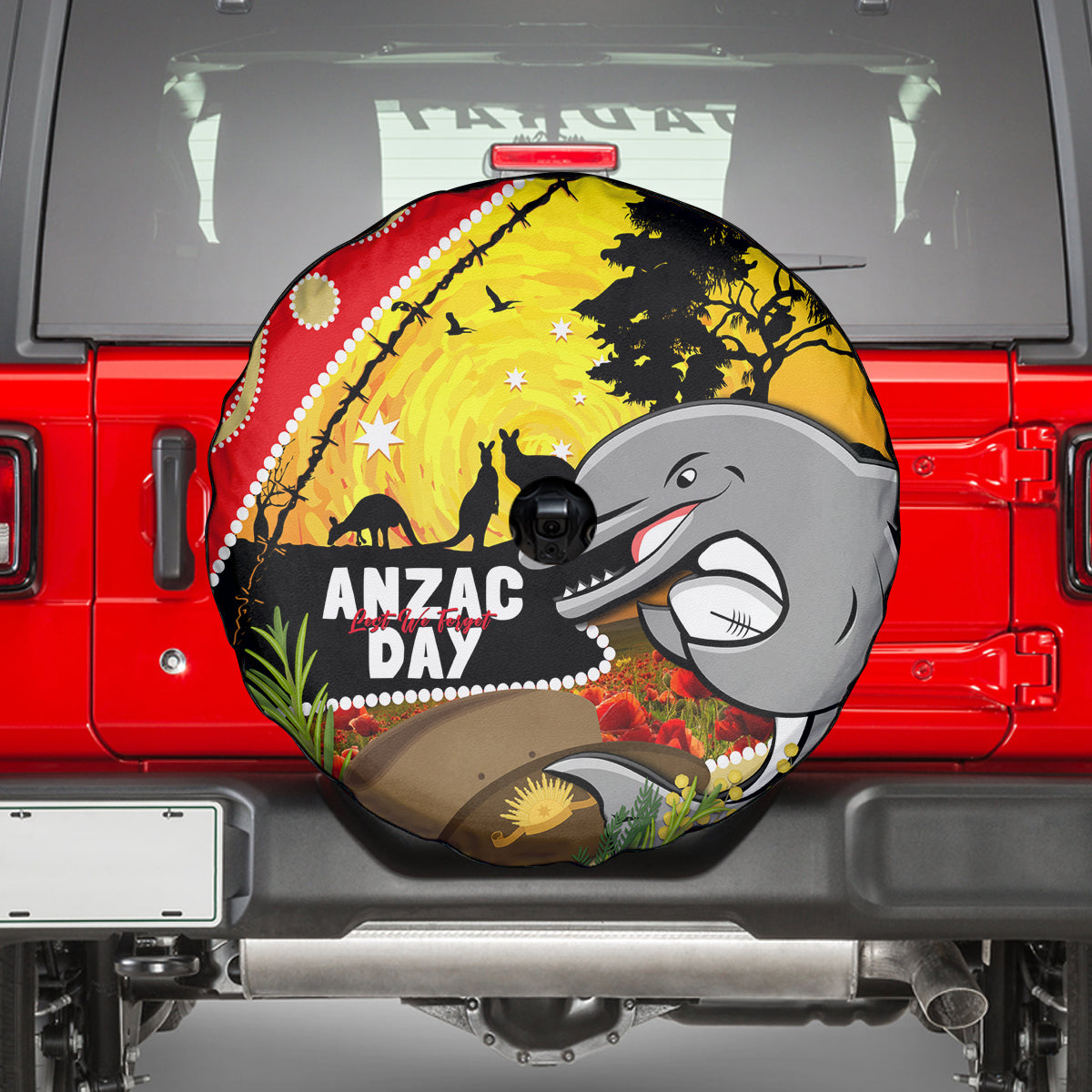 Dolphins ANZAC Day Spare Tire Cover Rosemary Starring Night Style