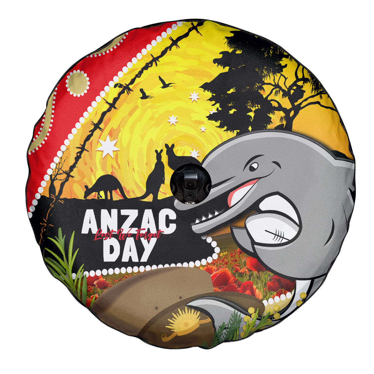Dolphins ANZAC Day Spare Tire Cover Rosemary Starring Night Style