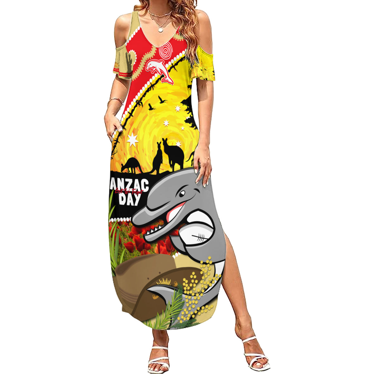 Dolphins ANZAC Day Summer Maxi Dress Rosemary Starring Night Style